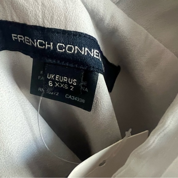 French Connection ~ Gray Chiffon Cold Shoulder Flare Party Dress, New with Tags - Picture 6 of 8